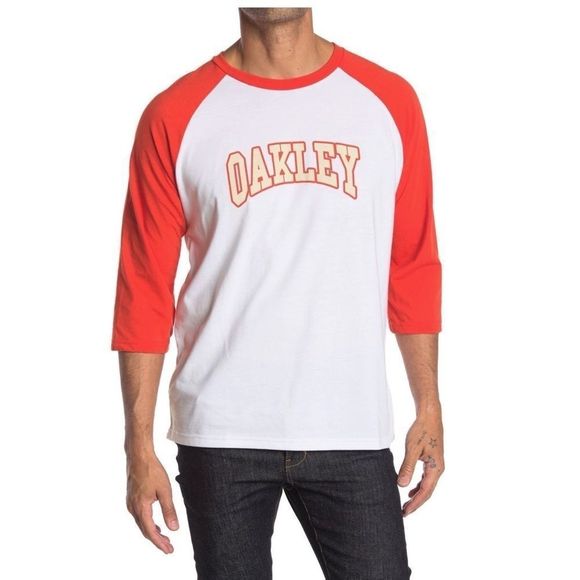 Oakley baseball tee orange men’s small - Picture 1 of 2